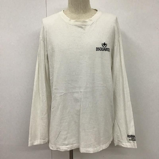 ディースクエアード2 DSQUARED2 カットソー 長袖 ロンT ロゴ XL 刺繍 白 / ホワイト /  メンズ USED 古着 中古 10103760