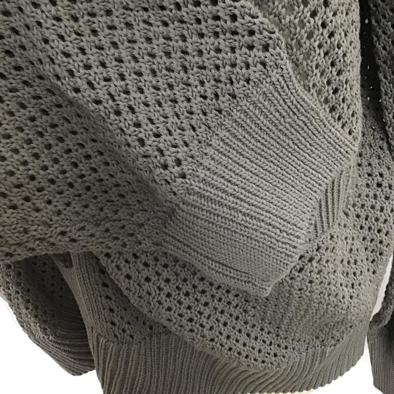 ウィム バイ リドム WYM LIDNM カーディガン 長袖 WYcd531 MESH WIDE CARDIGAN M 無地 灰 / グレー /  メンズ USED 古着 中古 10103771