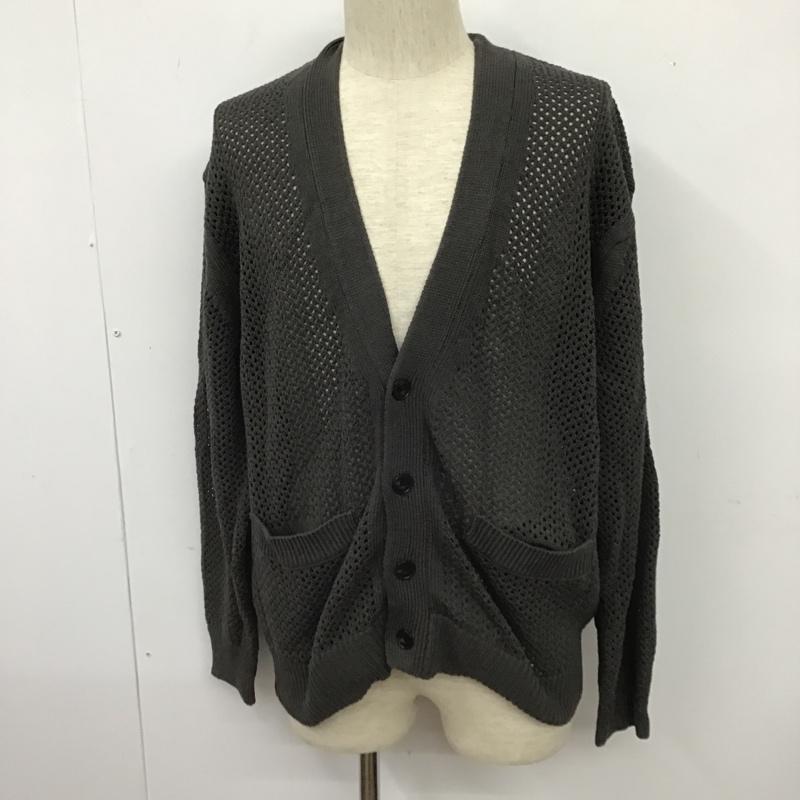 ウィム バイ リドム WYM LIDNM カーディガン 長袖 WYcd531 MESH WIDE CARDIGAN M 無地 チャコールグレー / チャコールグレー /  メンズ USED 古着 中古 10103773