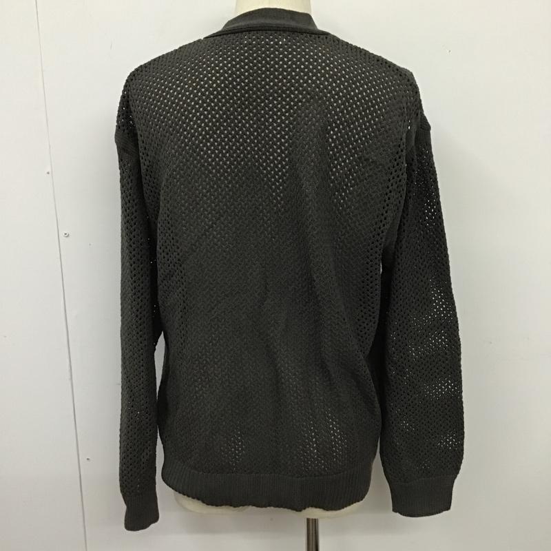 ウィム バイ リドム WYM LIDNM カーディガン 長袖 WYcd531 MESH WIDE CARDIGAN M 無地 チャコールグレー / チャコールグレー /  メンズ USED 古着 中古 10103773
