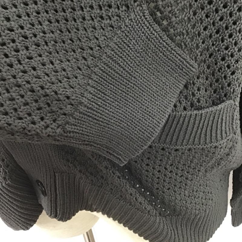 ウィム バイ リドム WYM LIDNM カーディガン 長袖 WYcd531 MESH WIDE CARDIGAN M 無地 チャコールグレー / チャコールグレー /  メンズ USED 古着 中古 10103773