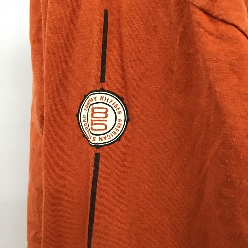 トミー ジーンズ TOMMY JEANS Tシャツ 長袖 THJ ロゴ クルーネック XXL プリント 橙 / オレンジ /  メンズ USED 古着 中古 10103789