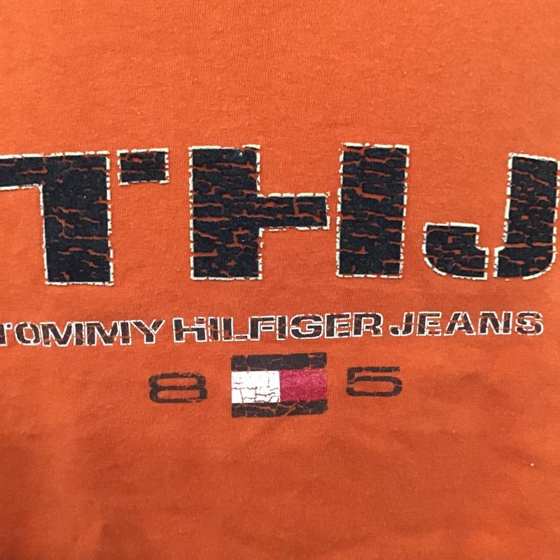 トミー ジーンズ TOMMY JEANS Tシャツ 長袖 THJ ロゴ クルーネック XXL プリント 橙 / オレンジ /  メンズ USED 古着 中古 10103789