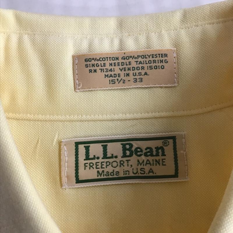 エルエルビーン L.L.Bean シャツ、ブラウス 長袖 ボタンダウン USA製 無地 黄 / イエロー /  メンズ USED 古着 中古 10103797