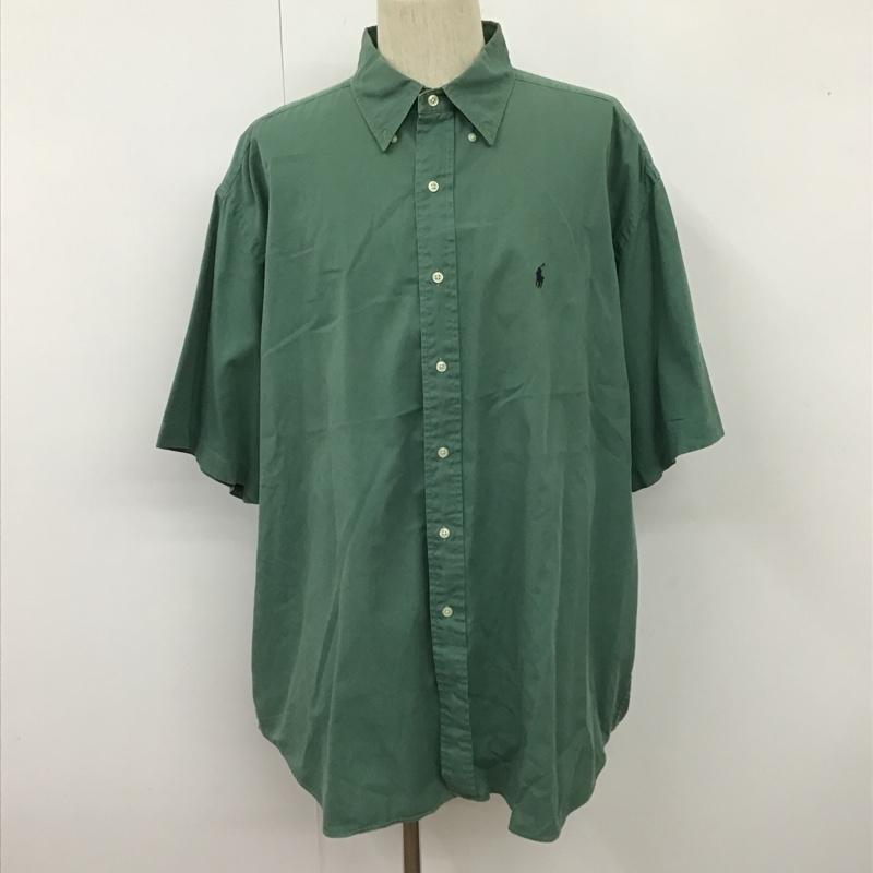 ラルフローレン RALPHLAUREN シャツ、ブラウス 半袖 ボタンダウン コットン BLAKE XXL ワンポイント 緑 / グリーン /  メンズ USED 古着 中古 10103798