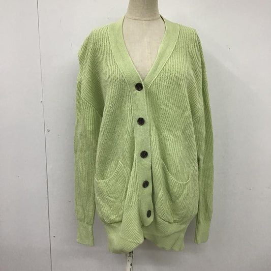 グリーンレーベルリラクシング green label relaxing カーディガン 長袖 3628-105-0801 カタアゼカーディガン 長袖カーディガン 前開ボタン 無地 緑 / グリーン /  レディース USED 古着 中古 10103819