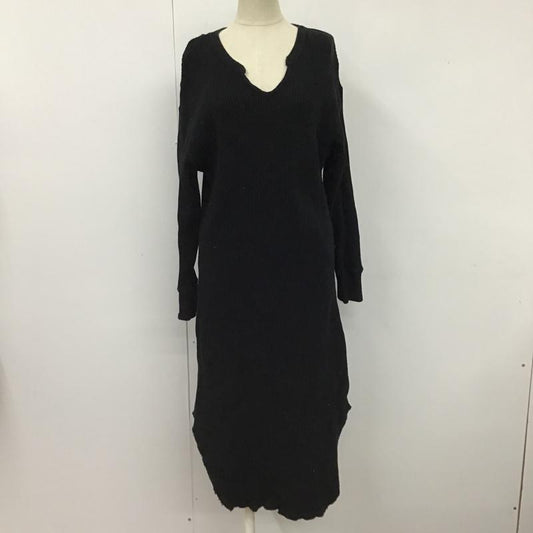 フリークスストア FREAK'S STORE ワンピース ロングスカート 183-3123 ロングワンピース 長袖ワッフルワンピース Vネック FREE 無地 紺 / ネイビー /  レディース USED 古着 中古 10103825