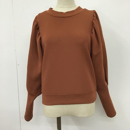マウジー MOUSSY カットソー 長袖 010DAG80-5800 PUFFSLEEVEトップス 長袖カットソー クルーネックカットソー FREE 無地 橙 / オレンジ /  レディース USED 古着 中古 10103832