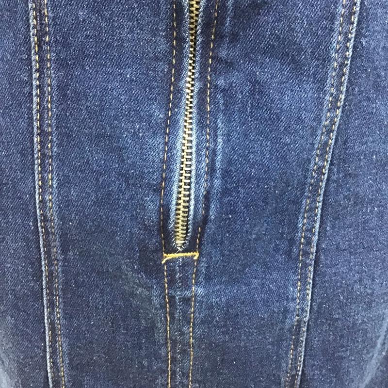 ザラ ZARA ワンピース ミニスカート デニムワンピース 半袖ワンピース フレアワンピース ミニワンピース L 無地 インディゴ / インディゴ /  レディース USED 古着 中古 10103835