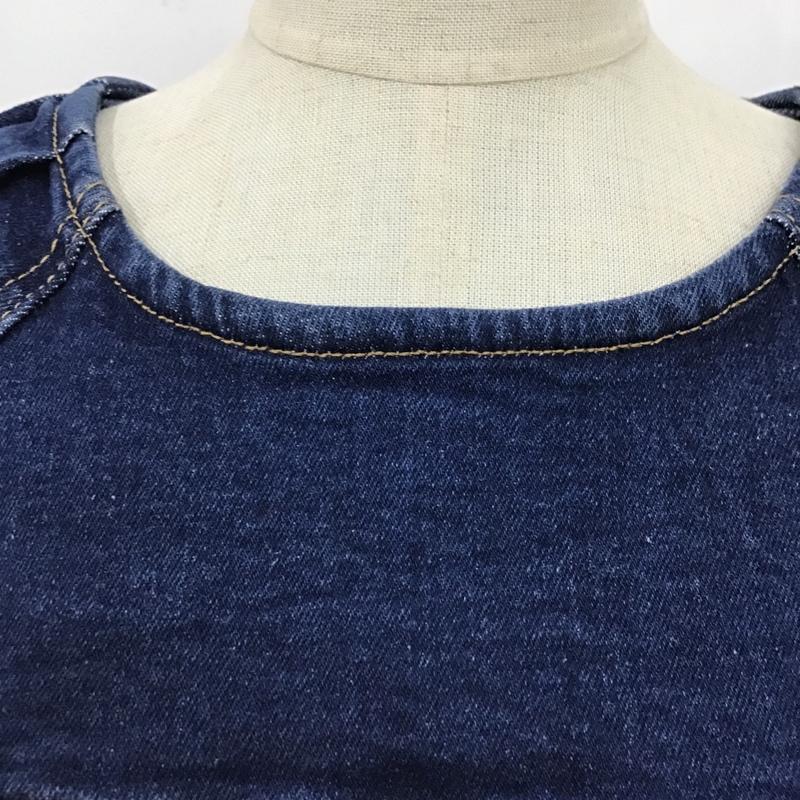 ザラ ZARA ワンピース ミニスカート デニムワンピース 半袖ワンピース フレアワンピース ミニワンピース L 無地 インディゴ / インディゴ /  レディース USED 古着 中古 10103835