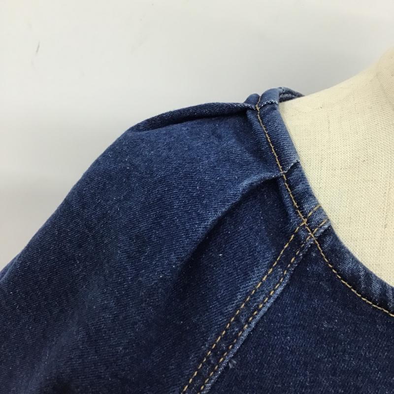 ザラ ZARA ワンピース ミニスカート デニムワンピース 半袖ワンピース フレアワンピース ミニワンピース L 無地 インディゴ / インディゴ /  レディース USED 古着 中古 10103835