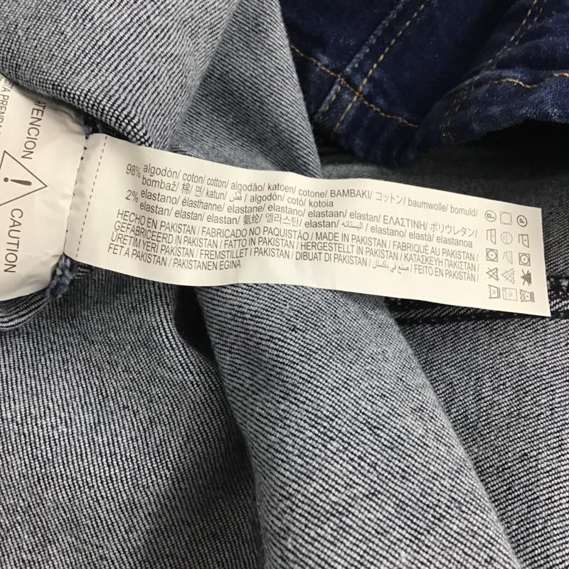 ザラ ZARA ワンピース ミニスカート デニムワンピース 半袖ワンピース フレアワンピース ミニワンピース L 無地 インディゴ / インディゴ /  レディース USED 古着 中古 10103835