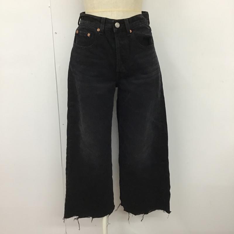 リーバイス Levi's パンツ デニム、ジーンズ 57723-0002 ワイドパンツ カットオフ 24 無地 黒 / ブラック /  レディース USED 古着 中古 10103838