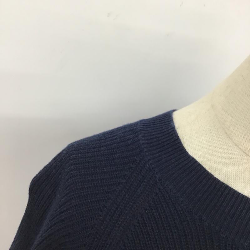 グリーンレーベルリラクシング green label relaxing カットソー 半袖 3618-699-0342 CFCサイドレースニット 半袖ニットカットソー セーター FREE 無地 紺 / ネイビー /  レディース USED 古着 中古 10103839