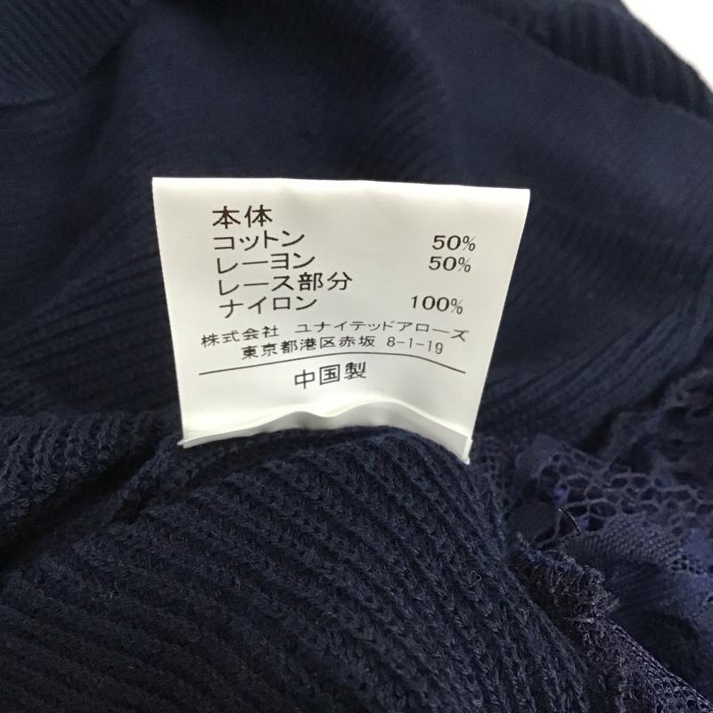 グリーンレーベルリラクシング green label relaxing カットソー 半袖 3618-699-0342 CFCサイドレースニット 半袖ニットカットソー セーター FREE 無地 紺 / ネイビー /  レディース USED 古着 中古 10103839