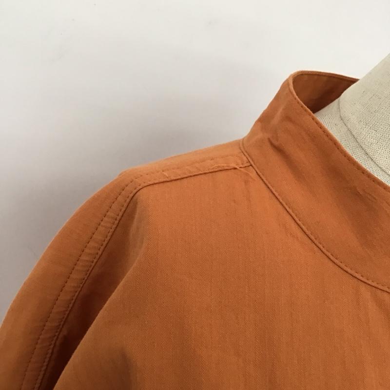 ロジャーアンドロウ Roger&Raw ワンピース ロングスカート 長袖シャツワンピース ノーカラーシャツワンピース ロングワンピース M 無地 橙 / オレンジ /  レディース USED 古着 中古 10103843