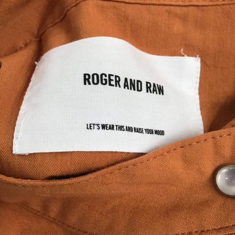 ロジャーアンドロウ Roger&Raw ワンピース ロングスカート 長袖シャツワンピース ノーカラーシャツワンピース ロングワンピース M 無地 橙 / オレンジ /  レディース USED 古着 中古 10103843