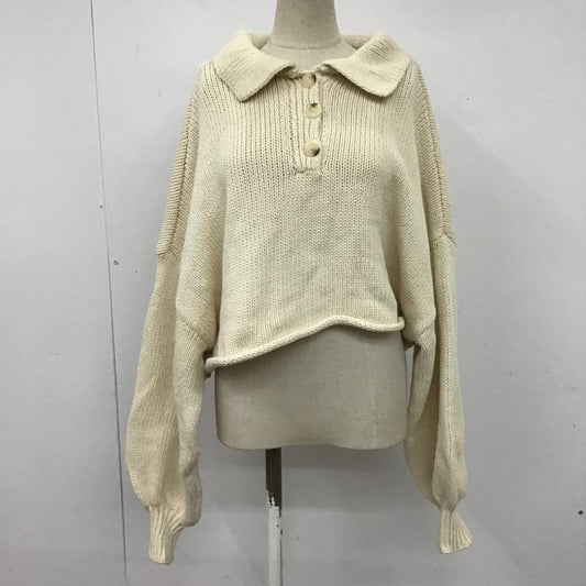 ザラ ZARA ニット、セーター 長袖 長袖ニット カラーニットカットソー セーター ショート丈 M 無地 オフホワイト / オフホワイト /  レディース USED 古着 中古 10103844