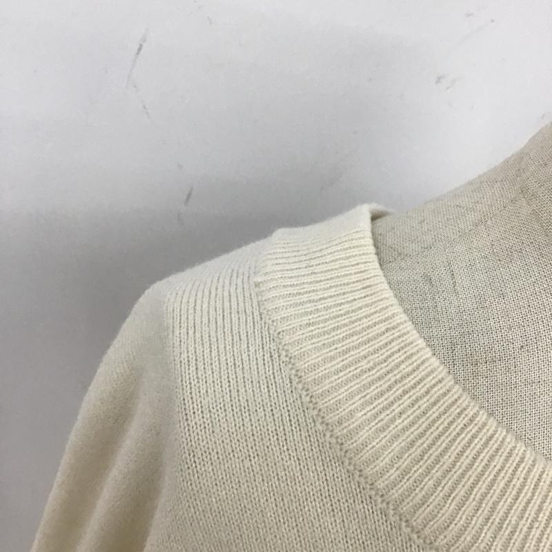 メルロー merlot ワンピース ロングスカート 81-932079-7205 サイドスリット ニットワンピース ボリュームスリーブ 無地 アイボリー / アイボリー /  レディース USED 古着 中古 10103850