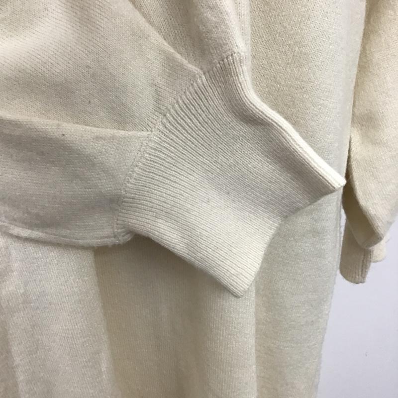 メルロー merlot ワンピース ロングスカート 81-932079-7205 サイドスリット ニットワンピース ボリュームスリーブ 無地 アイボリー / アイボリー /  レディース USED 古着 中古 10103850
