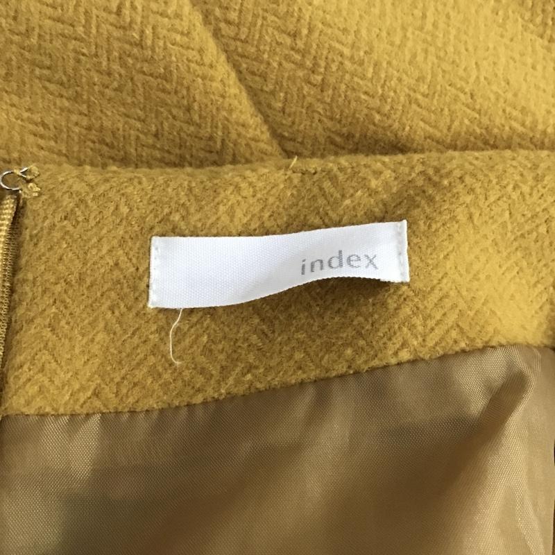 インデックス index スカート ミニスカート C58-75027 台形スカート バックファスナー M 無地 マスタード / マスタード /  レディース USED 古着 中古 10103861