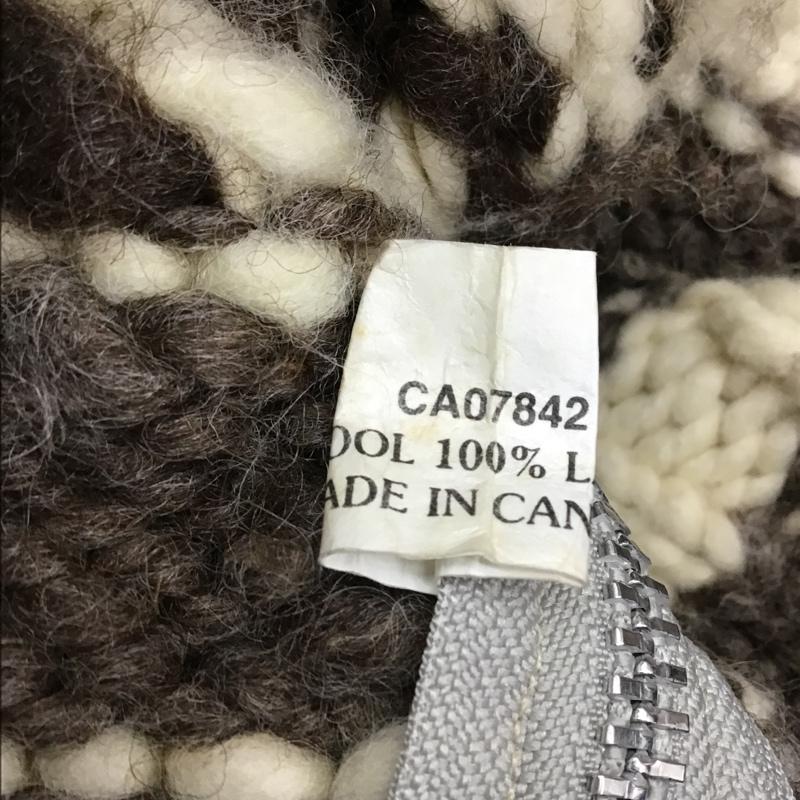 古着 USED ジャケット、上着 ジャケット、ブレザー CA07842 カウチン ニット セーター カーディガン ジップアップニット プリント 白 / ホワイト / X 茶 / ブラウン /  メンズ USED 古着 中古 10103876