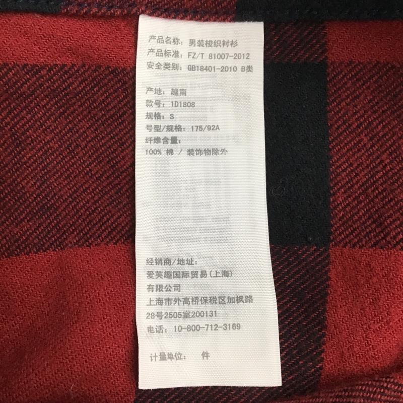 アバクロンビーアンドフィッチ ABERCROMBIE&FITCH シャツ、ブラウス 長袖 長袖シャツ チェックシャツ カラーシャツ 長袖カットソー S チェック 黒 / ブラック / X 赤 / レッド /  メンズ USED 古着 中古 10103882