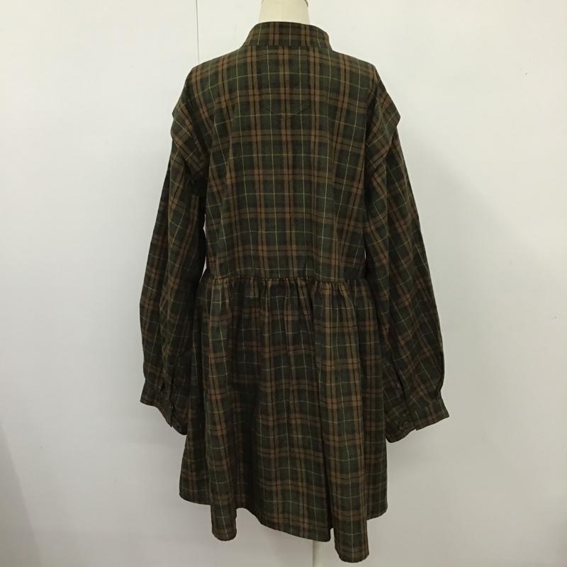 フリークスストア FREAK'S STORE ワンピース ひざ丈スカート 長袖シャツワンピース ノーカラーワンピース 前開シャツワンピース FREE チェック マルチカラー / マルチカラー /  レディース USED 古着 中古 10103892