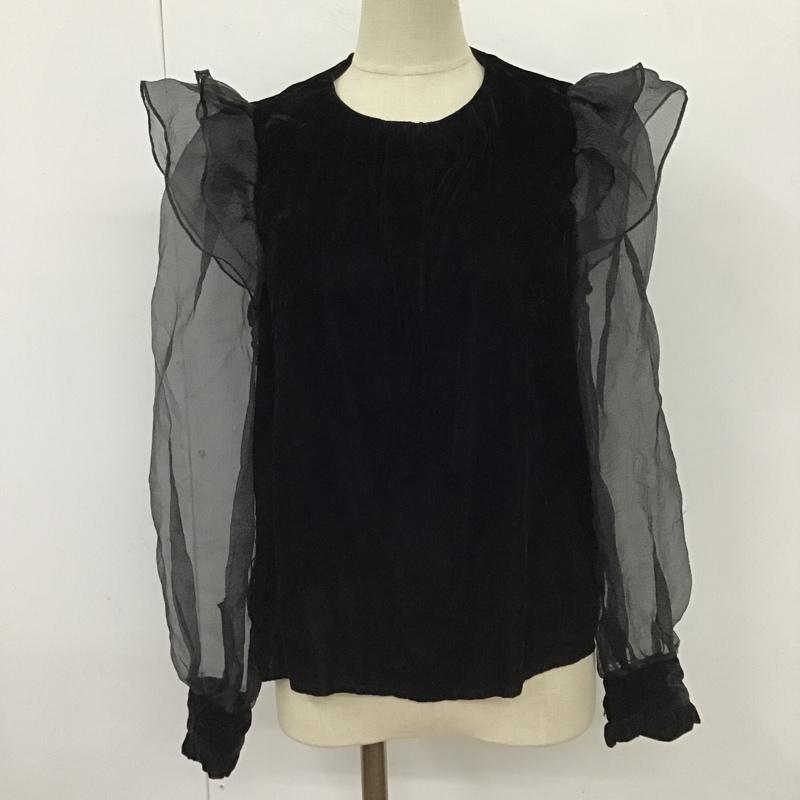 ザラ ZARA カットソー 長袖 長袖カットソー クルーネックカットソー ロングスリーブカットソー S 無地 黒 / ブラック /  レディース USED 古着 中古 10103906