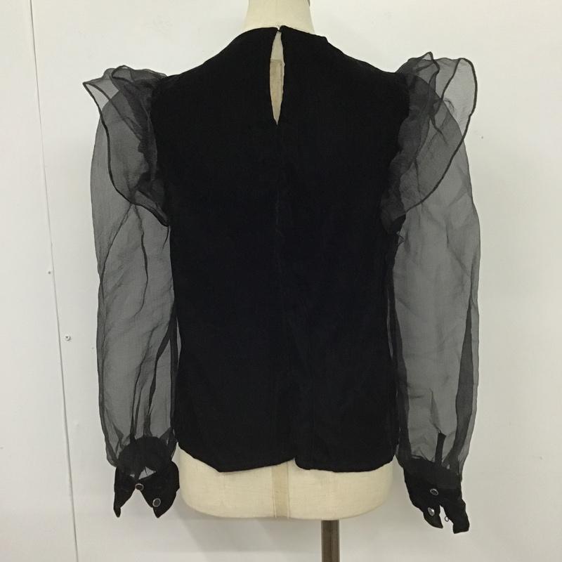 ザラ ZARA カットソー 長袖 長袖カットソー クルーネックカットソー ロングスリーブカットソー S 無地 黒 / ブラック /  レディース USED 古着 中古 10103906