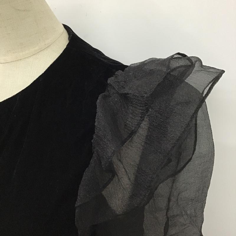 ザラ ZARA カットソー 長袖 長袖カットソー クルーネックカットソー ロングスリーブカットソー S 無地 黒 / ブラック /  レディース USED 古着 中古 10103906