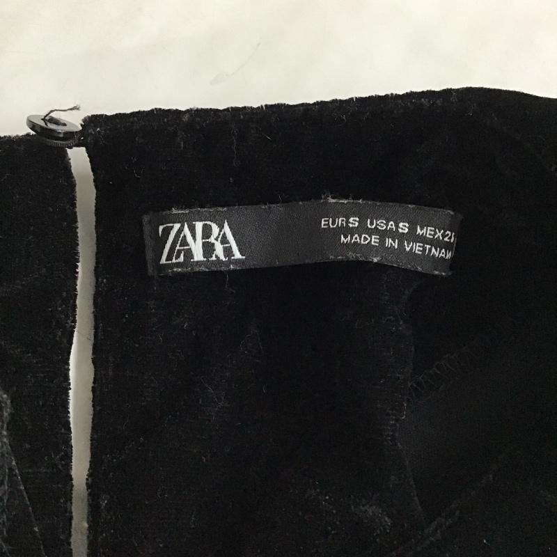 ザラ ZARA カットソー 長袖 長袖カットソー クルーネックカットソー ロングスリーブカットソー S 無地 黒 / ブラック /  レディース USED 古着 中古 10103906