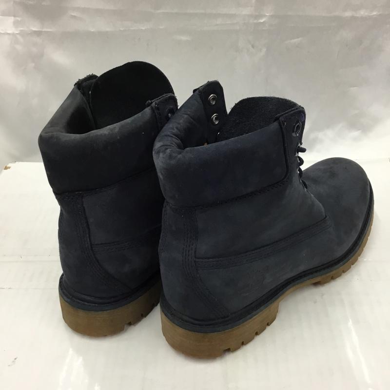 ティンバーランド Timberland ブーツ ショートブーツ 6718B 3240 6インチブーツ 7W ワンポイント 紺 / ネイビー /  メンズ USED 古着 中古 10103930