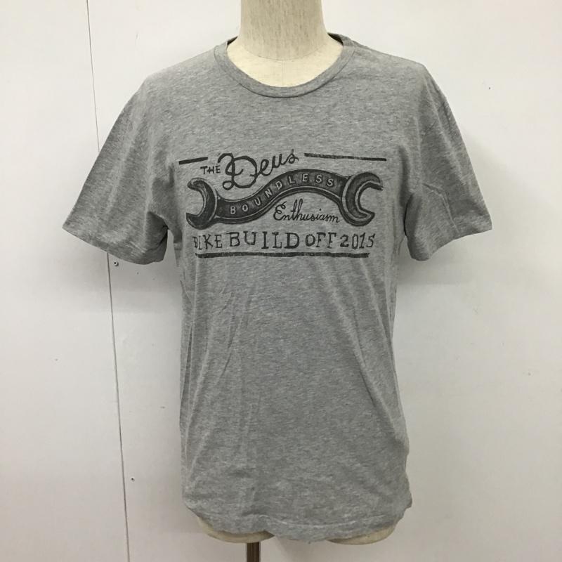 デウスエクスマキナ DEUS EX MACHINA Tシャツ 半袖 DMS51579B クルーネック M ロゴ、文字 灰 / グレー /  メンズ USED 古着 中古 10103935