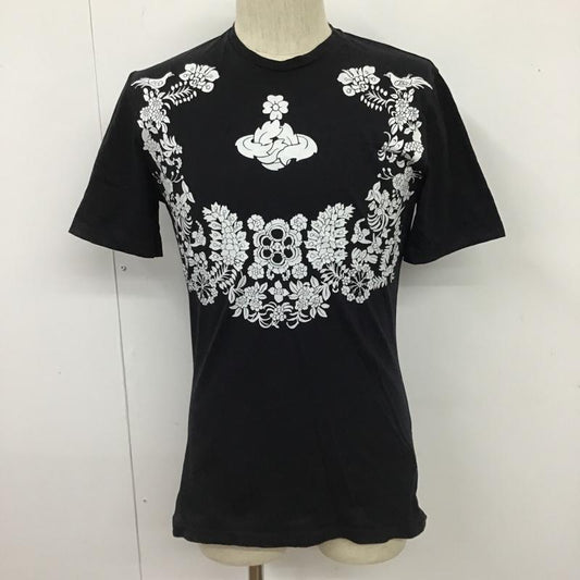 ヴィヴィアンウエストウッドマン Vivienne Westwood MAN Tシャツ 半袖 VI-S1-70471 オーブ 鳥 花 M プリント 黒 / ブラック / X 白 / ホワイト /  メンズ USED 古着 中古 10103946