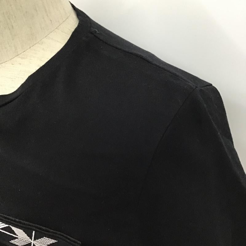 ランバンオンブルー LANVIN en Bleu Tシャツ 半袖 LB-99108*-57603 クルーネック 胸ポケット 48 刺繍 黒 / ブラック /  メンズ USED 古着 中古 10103947