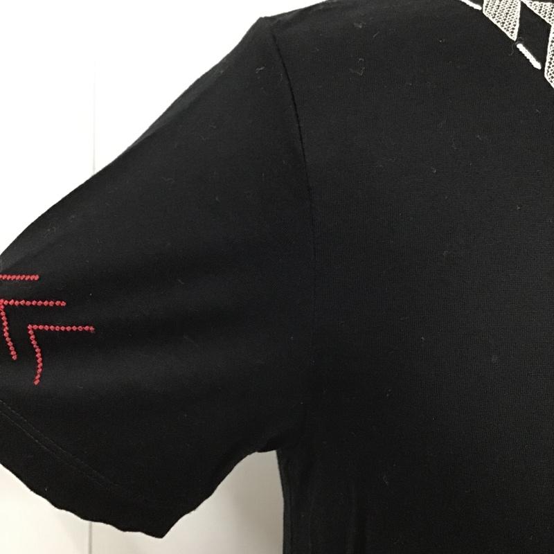 ランバンオンブルー LANVIN en Bleu Tシャツ 半袖 LB-99108*-57603 クルーネック 胸ポケット 48 刺繍 黒 / ブラック /  メンズ USED 古着 中古 10103947