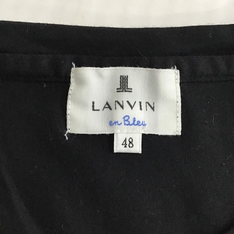 ランバンオンブルー LANVIN en Bleu Tシャツ 半袖 LB-99108*-57603 クルーネック 胸ポケット 48 刺繍 黒 / ブラック /  メンズ USED 古着 中古 10103947