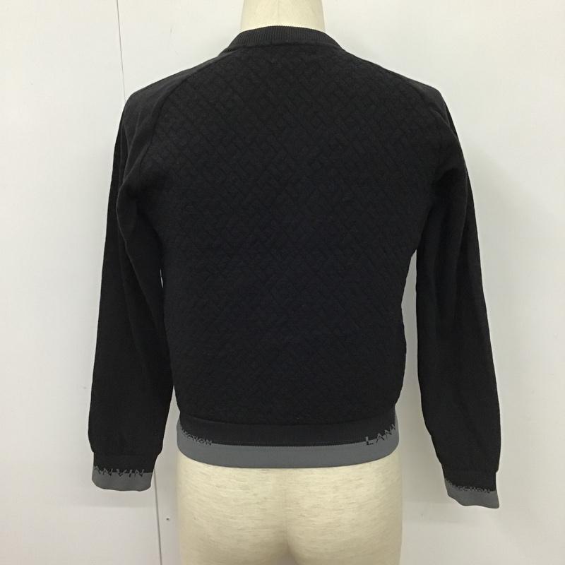 ランバン コレクション LANVIN collection トレーナー 長袖 LA-CB-89189 ラグランスリーブ 48 ロゴ、文字 黒 / ブラック / X 灰 / グレー /  メンズ USED 古着 中古 10103949