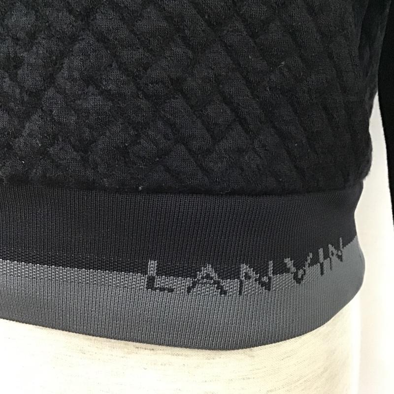 ランバン コレクション LANVIN collection トレーナー 長袖 LA-CB-89189 ラグランスリーブ 48 ロゴ、文字 黒 / ブラック / X 灰 / グレー /  メンズ USED 古着 中古 10103949