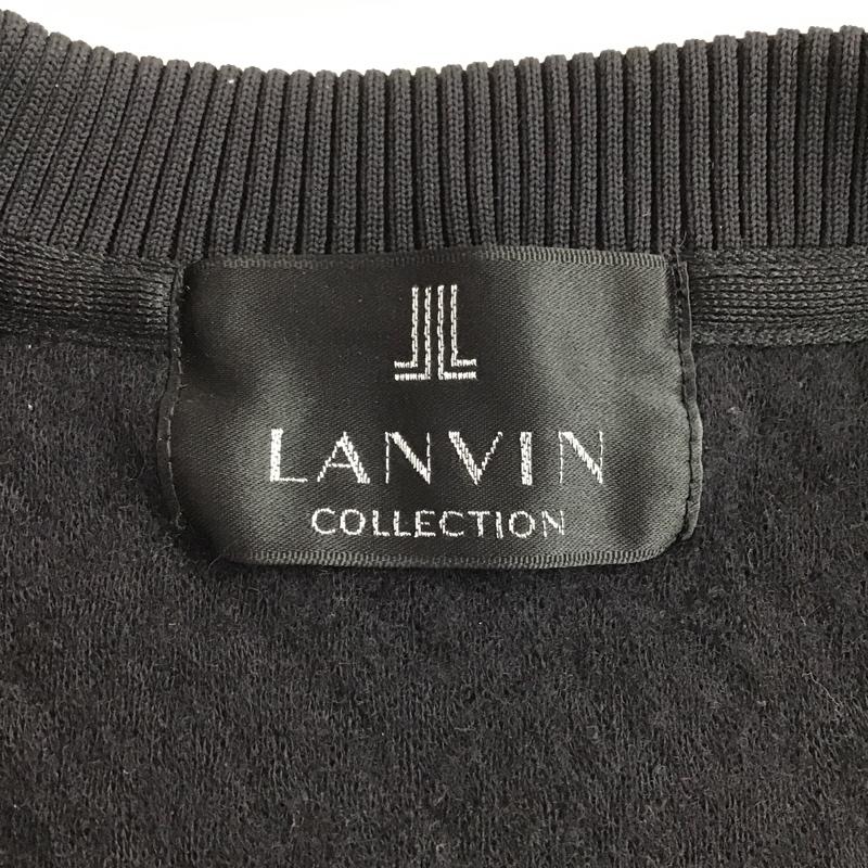 ランバン コレクション LANVIN collection トレーナー 長袖 LA-CB-89189 ラグランスリーブ 48 ロゴ、文字 黒 / ブラック / X 灰 / グレー /  メンズ USED 古着 中古 10103949