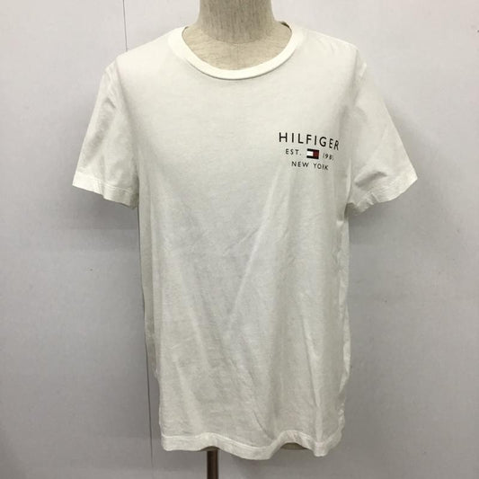 トミーヒルフィガー TOMMY HILFIGER Tシャツ 半袖 半袖カットソー プリントTシャツ クルーネックカットソー XL ロゴ、文字 白 / ホワイト /  メンズ USED 古着 中古 10103952