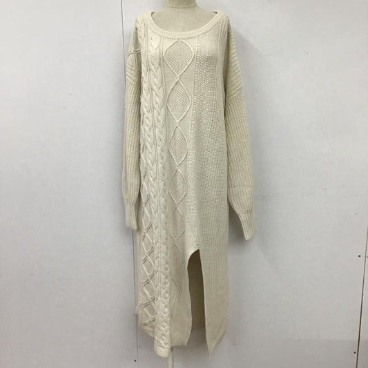 ジーナシス JEANASIS ワンピース ロングスカート JS071170MC ニットワンピース 前スリット ケーブル編み FREE  オフホワイト / オフホワイト /  レディース USED 古着 中古 10103975