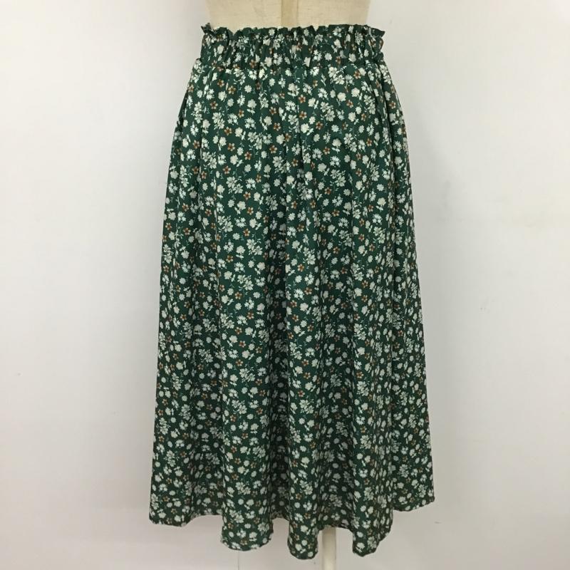 セシルマクビー CECIL McBEE スカート ロングスカート CMB-038 ギャザースカート M 花柄 緑 / グリーン /  レディース USED 古着 中古 10103998