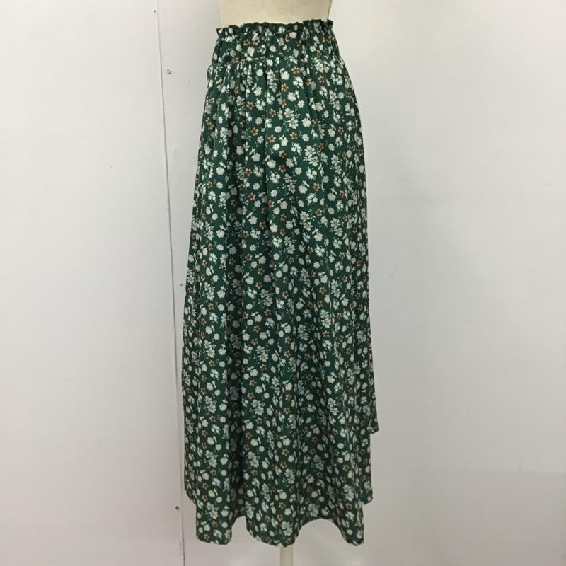 セシルマクビー CECIL McBEE スカート ロングスカート CMB-038 ギャザースカート M 花柄 緑 / グリーン /  レディース USED 古着 中古 10103998