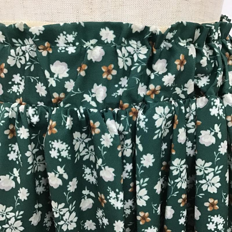 セシルマクビー CECIL McBEE スカート ロングスカート CMB-038 ギャザースカート M 花柄 緑 / グリーン /  レディース USED 古着 中古 10103998