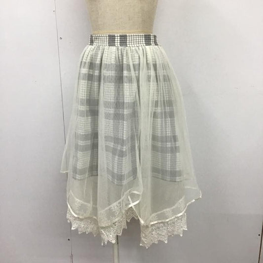 アクシーズファム axes femme スカート ひざ丈スカート チュールスカート M 無地 X チェック マルチカラー / マルチカラー /  レディース USED 古着 中古 10104003