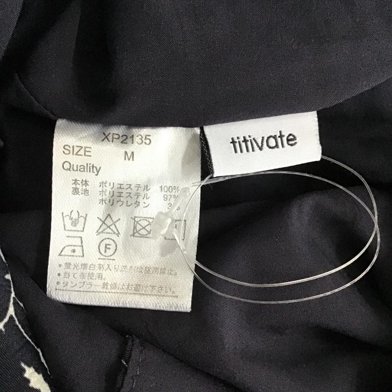 ティティベイト titivate スカート ロングスカート XP2135 フレアスカート M 総柄 紺 / ネイビー / X 白 / ホワイト /  レディース USED 古着 中古 10104017