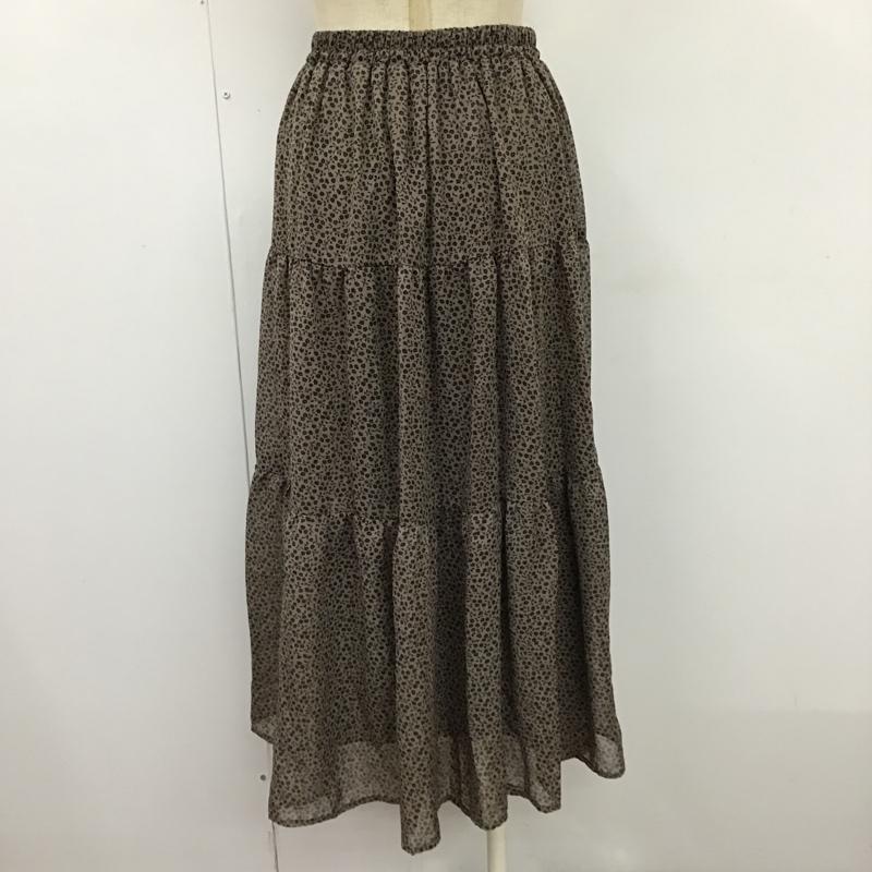 グローブ grove スカート ロングスカート ティアードスカート M 花柄 灰 / グレー / X 黒 / ブラック /  レディース USED 古着 中古 10104020