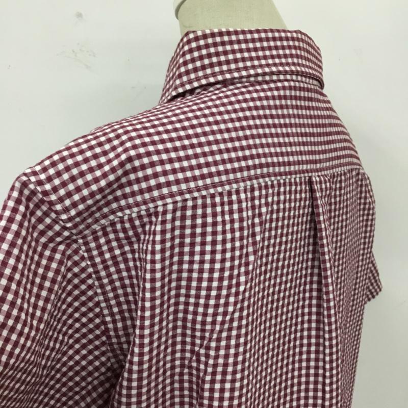 モンベル mont-bell ワンピース ひざ丈スカート 1114551 WIC.ドライタッチ ショートスリーブ XL チェック 白 / ホワイト / X ボルドー / ボルドー /  レディース USED 古着 中古 10104028